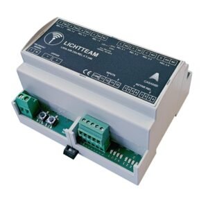 Liga.Air DIN relay module with 2x4 relays and push button inputs